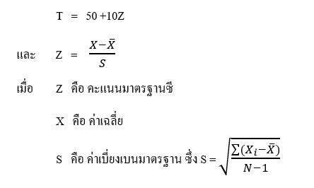 ค่า T-Score ตอนสอบคืออะไร